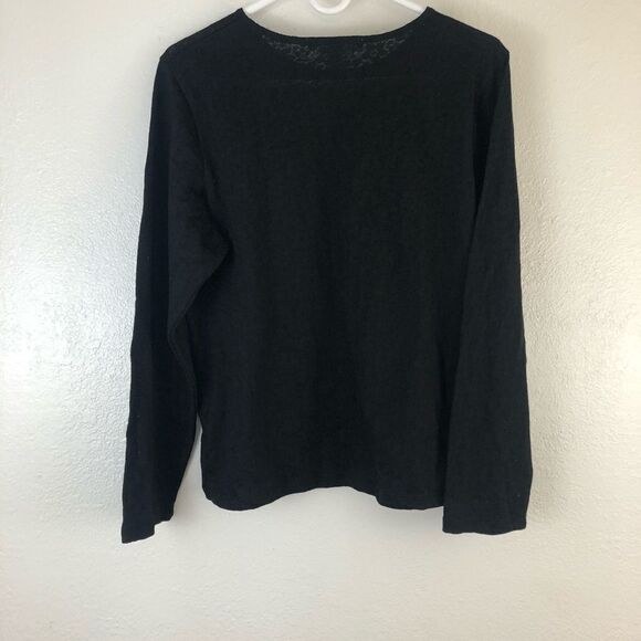 Josephine Chaus Long sleeve Round Neck Black top size XL - Picture 4 of 5